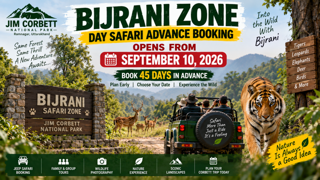 Bijrani Zone Day Safari advance booking 2026 with Jeep Safari and wildlife
