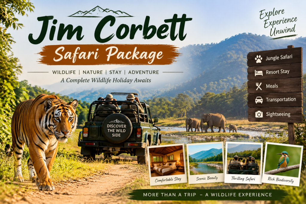 Jim Corbett Safari Package with Jeep Safari, wildlife, resort stay and jungle experience
