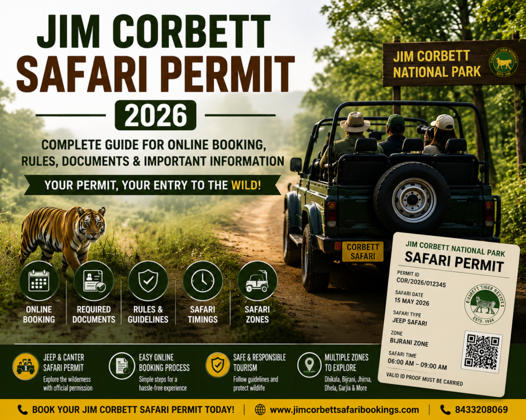 Jim Corbett Safari Permit 2026 with Jeep Safari, online booking, documents and forest entry guide